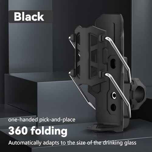 Adaptive Cycling Bottle Holder Motorcycle Water Bottle Holder Bicycle Cup Hold-er for Diameter 2'' - 3'' Cup(Black)