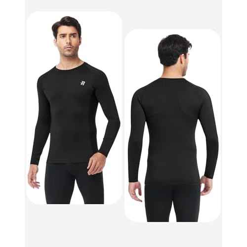 Runhit Compression Shirts for Men Long Sleeve Cool Dry Workout Undershirts Athletic Running Base Layer Top for Sports Gym
