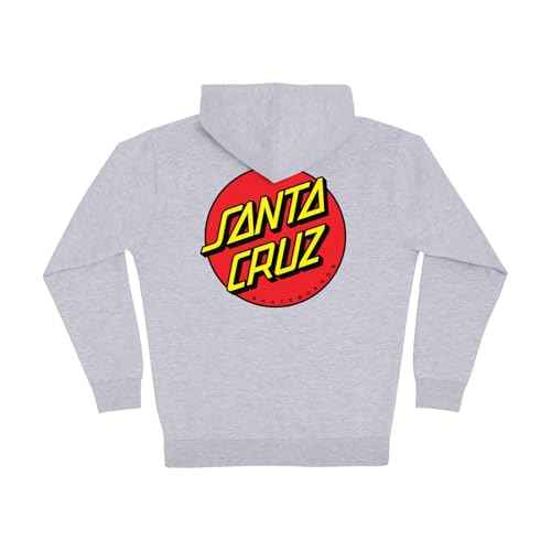 SANTA CRUZ Classic Dot Zip Hooded Heavyweight Sweatshirt Grey Hthr Med Mens