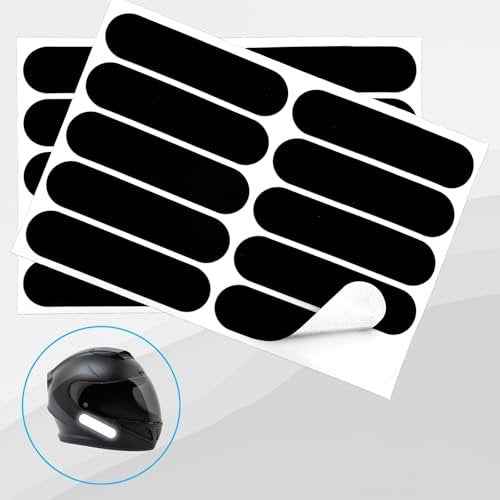 10PCS Black Reflective Tape, Motorcycle Helmet Decals Reflective Stickers for Helmet Motorcycle Helmets Stickers Night Visibility Safety Decal for Motorcycles Scooters Bike Helmets Stroller