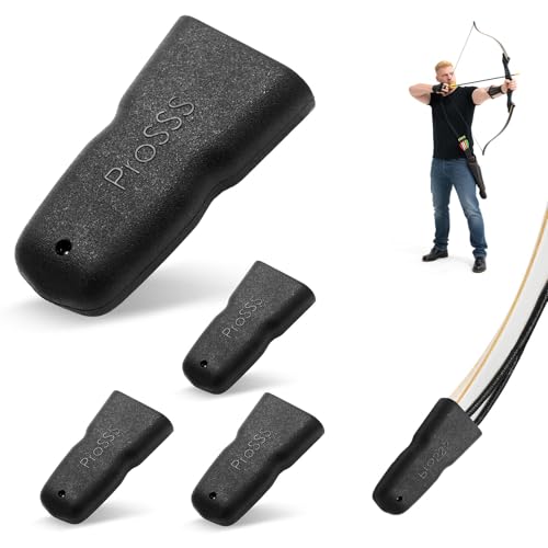 ProSSS Recurve Bow Tip Protector 4 Pack - Silicone Limb Guards for Outdoor Hunting & Target Shooting