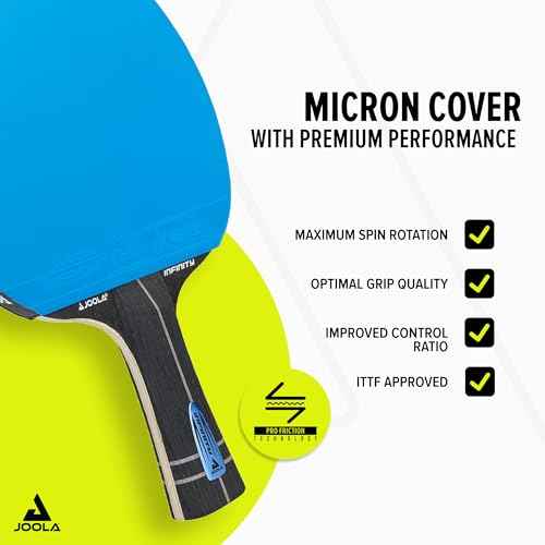 JOOLA Infinity GL Professional Ping Pong Paddles with Paddle Cover - 7-Layer Wood Fiberglass Blade - ITTF Approved - Pro Ping Pong Paddle for Advanced Control & Speed - Table Tennis Racket - Blue