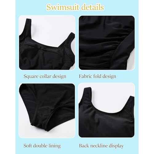 Girls One Piece Swimsuit Ruffled Teen Girl Swimsuit Size 6-16Y Wide Straps Girls' Swimwear for Bathing Suits Yizuoding003