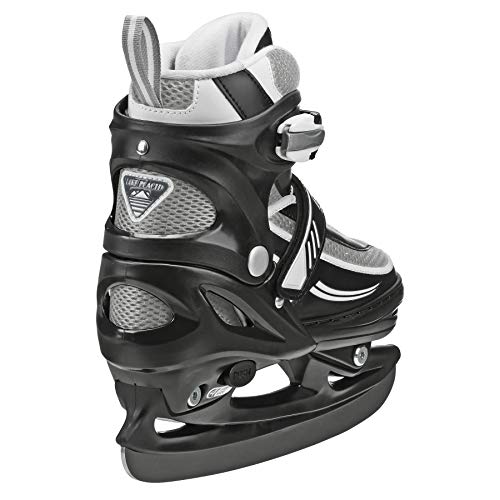 Adjustable Youth Ice Skates for Kids - Black/White, Medium Size