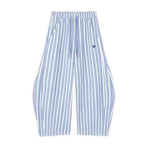 Aelfric Eden Baggy Wide Leg Sweatpants for Women Striped Sweat Pants Elastic Waist Lantern Trouser
