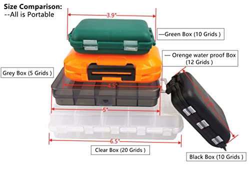 Small Portable Fishing Tackle Box with 10 Compartments - Green