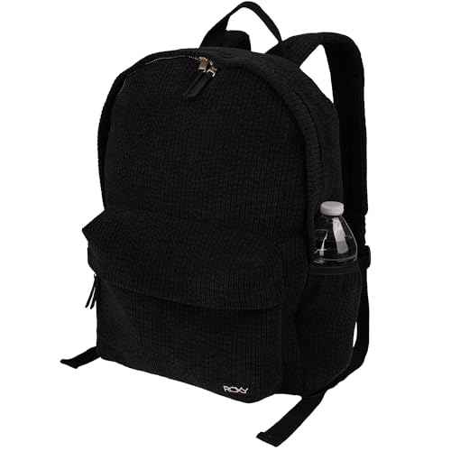 Roxy Women's Feeling Good Stylish Soft Corduroy Backpack with Padded Shoulder Straps and Exterior Storage, Anthracite, 15L