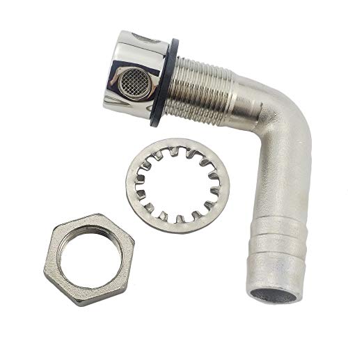 Marine Grade Stainless Steel Boat Fuel Vent - Universal 90° Flush Mount with Gasket (Style1)