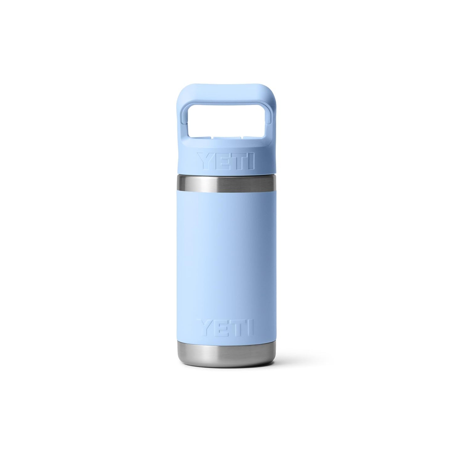 YETI Rambler Jr. 12 oz Kids Bottle, with Straw Cap, Big Sky Blue