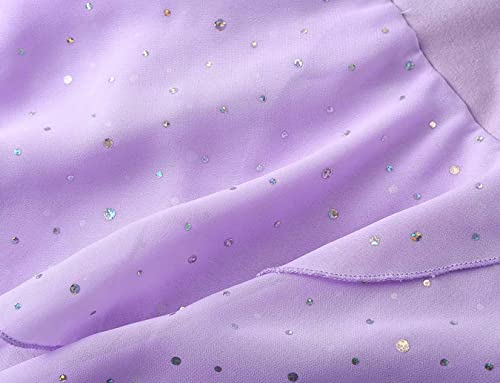Purple Long Sleeve Ballet Leotard with Glitter Tutu for Toddlers - A1 (2-3T)