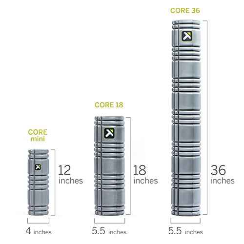 TriggerPoint CORE Foam Massage Roller with Softer Compression for Exercise, Deep Tissue and Muscle Recovery - Relieves Muscle Pain & Tightness, Improves Mobility & Circulation (12'', 18'', 36'')