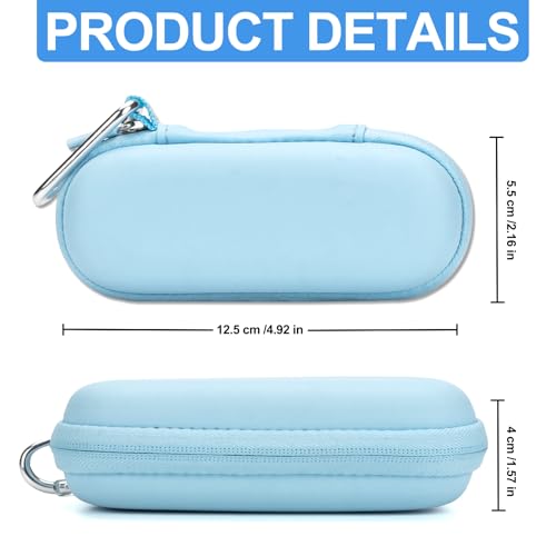 Blue Hard Travel Case for KardiaMobile ECG Heart Monitor with Pill Box & Carabiner