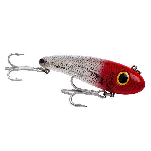 Saltwater Fishing Lure - Mullet Slow-Sinking Twitch & Walking Bait 3.5 Inch 5/8 Ounce - Red Head Flash