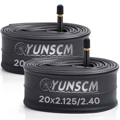 YUNSCM 2-PCS 20" Bike Tubes 20x2.125/2.25/2.30/2.35/2.40 Schrader Valve 20 x 2.125/2.4 Inner Tube 20 Tubes Compatible with 20 x 2.125 20x2.20 20x2.25 20x2.30 20x2.35 20 x 2.4 Bike Tire Tubes