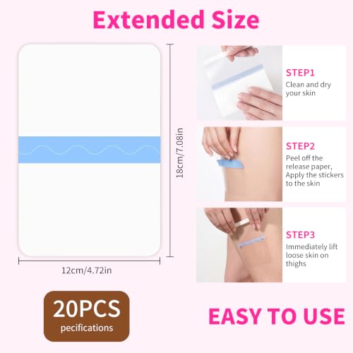 Women’s Invisible Thigh Lift Tape for Inner Thighs - Anti-Chafing & Waterproof, 20 Patches