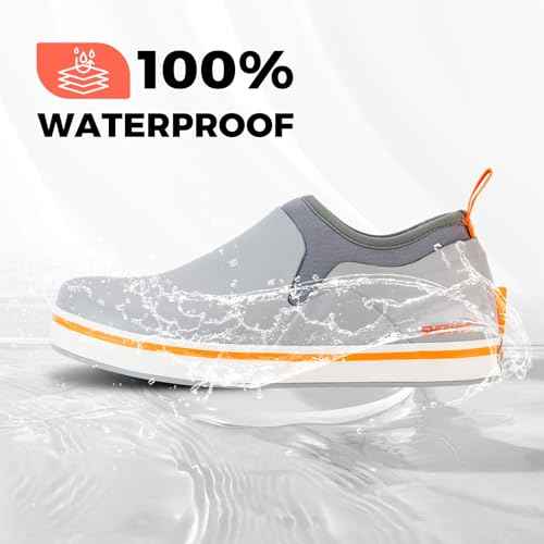 Showave Deck Shoes for Women Waterproof Garden Shoes Slip-on Rain Shoes Breathable Ruber Mud Shoes for Outdoor Fishing Walking Gardening Walking