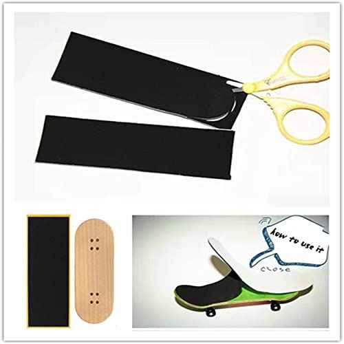 30Pcs Fingerboard Grip Tape PRO, Wooden Mini Skateboard Adhesive Stickers, Quality Non Slip Foam Grip 110mm x 38mm Black (30pcs)