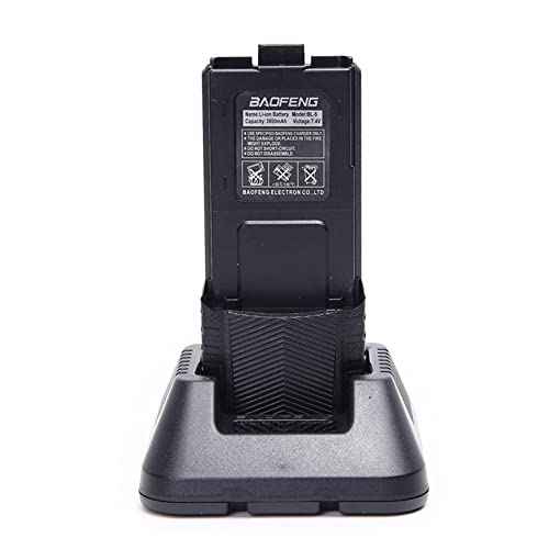 Baofeng UV-5R Dual Band Two Way Radio Handheld Ham Radio Long Range Walkie Talkies Pack of 6 for Hiking Camping Hunting Skiing Trip(Black) with 3800mAh Battery