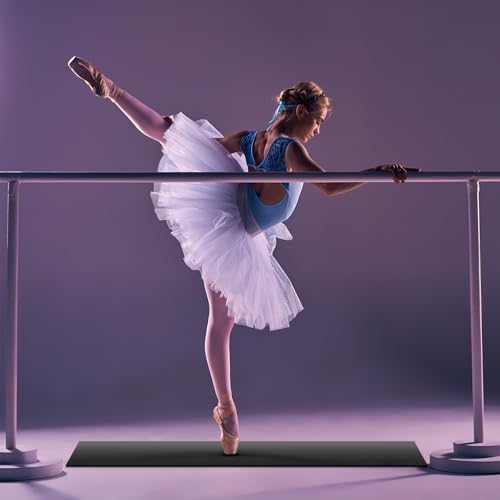 Portable Dance Floor Vinyl Mat 6.6x3.9 ft Ballet Practice Flooring Black