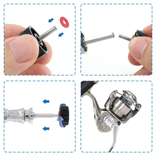 Medium Silver Fishing Reel Handle - Spinning Reel Replacement Part
