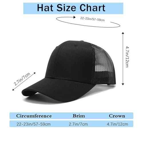 2-Pack Breathable Mesh Snapback Trucker Hats, Adjustable Baseball Caps for Men Women, Cotton-Poly Twill Outdoor