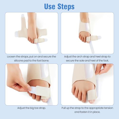 Bunion Corrector for Women Big Toe & Men ? Adjustable Bunion Splint with Gel Pad for Bunion Relief ? One Size Fits Most, 1 Pair