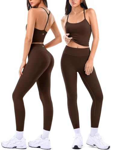 Matching Workout Sets for Women 2 Pieces - Bra Tank & Leggings, Medium - INNO MINT
