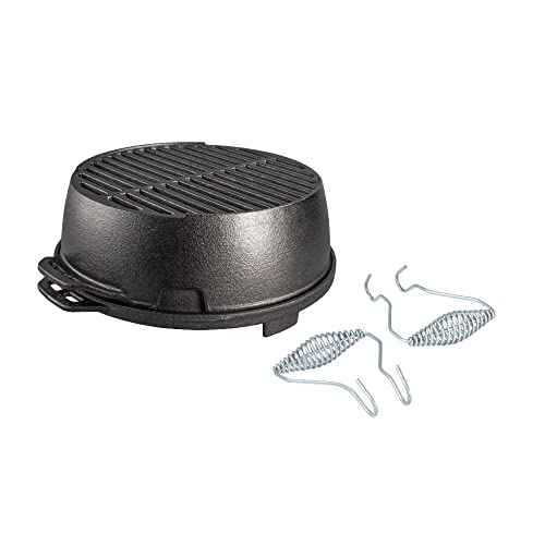 Lodge L12RG Portable Kickoff Grill, Cast Iron, 12-In. Round - Quantity 1, Black