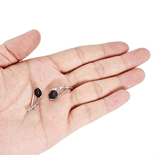 10-Pack Fishing Rod Tips Repair Kit with Iron Ring Guides for Saltwater & Freshwater