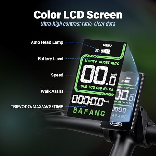 BAFANG 5 Pin Male Ebike Display for Bafang CAN Protocol Motors, Ebike Speedometer Bike Computer with 0-5 PAS, C020 (M620, M600, M560, M510, M420 mid Drive Motors), 36V-48V