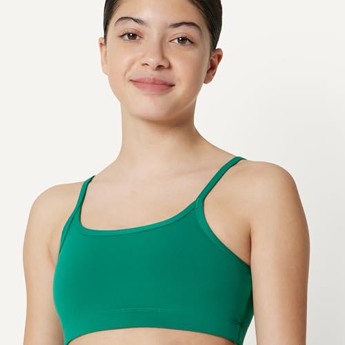 Girls' Light Support Sports Bra - X-Large Emerald Green, Training & Activewear