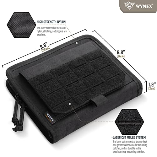WYNEX Tactical Molle Admin Pouch Black Laser-Cut EDC Organizer Tool Bag