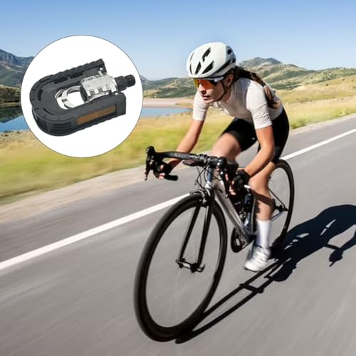Foldable Bike Pedals with Reflective Strips - Black and Silver, 9/16''
