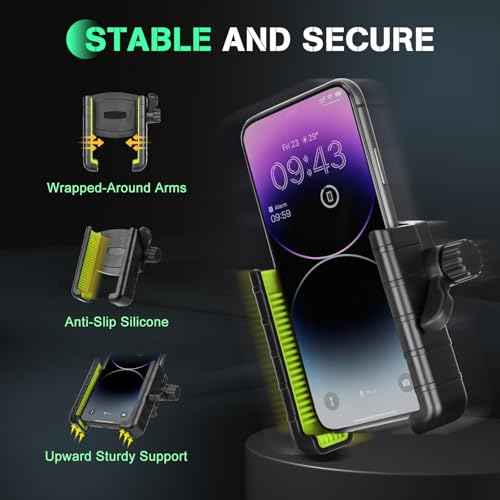 Hikeen Kayak Phone Holder, 360¡ÆAdjustable Phone Holder with Long Arm, Kayak Fishing Accessories, Kayak Phone Mount Compatible with Smartphone from 4''-7''£¨1Pack£©