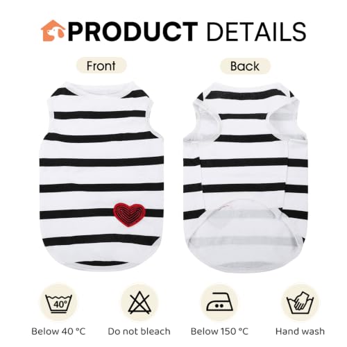 Dog Shirts for Extra-Small Dogs - White Striped Vest for Chihuahua, XS