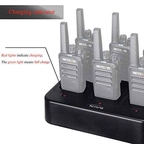 Retevis RT68 NR10 Six-Way Charger, Multi Unit Rapid Charger for Retevis RT68 RT68H NR10 Walkie Talkie and Battery (1 Pack)