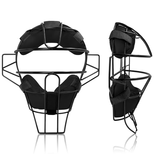Baseball Catcher Mask Umpire Mask Full-Face Protection - Black
