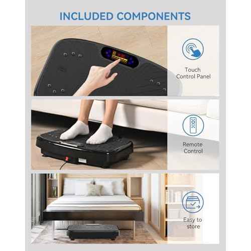 Vibration Plate Exercise Machine, Vibrating Plate Platform for Lymphatic Drainage with 200 Adjustable Speeds, Power Vibration Plate for Weight Loss & Fitness, Supports Max Weight 450 Lbs
