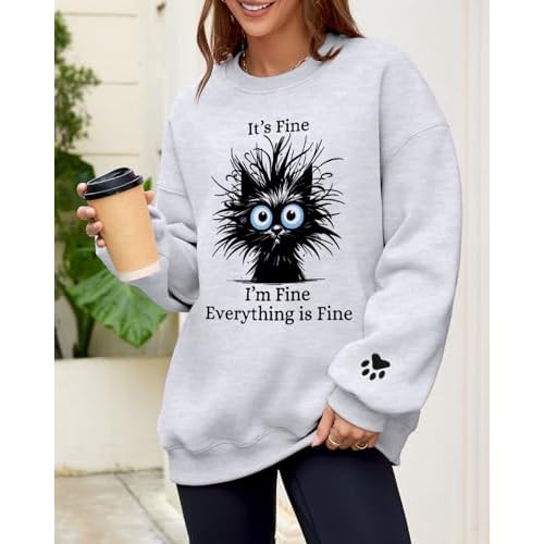 Womens Oversized Sweatshirts Fleece Hoodies Long Sleeve Crewneck Sweater Fall Fashion Solid Color Drop Shoulder Pullover Tops