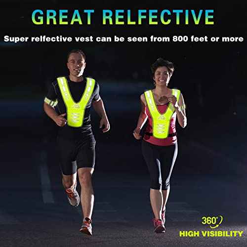Reflective Running Vest Gear with Reflective Bands for Women Men Safety Reflective Vest for Walking Running Cycling at Night