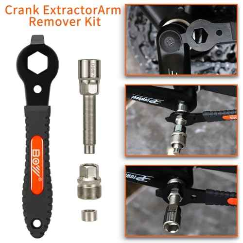 Bike Crank Puller Tool Set, Bicycle Square Crank Remover Kit with Allen Wrench Square Taper, Spline, Compatible with ISIS Drive & Octalink Cranks Arm