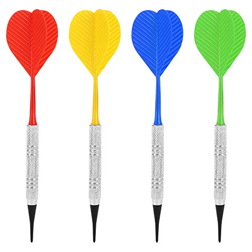 Silver Soft Tip Darts Set for Electronic & Plastic Dartboards - 20 Darts + 100 Tips