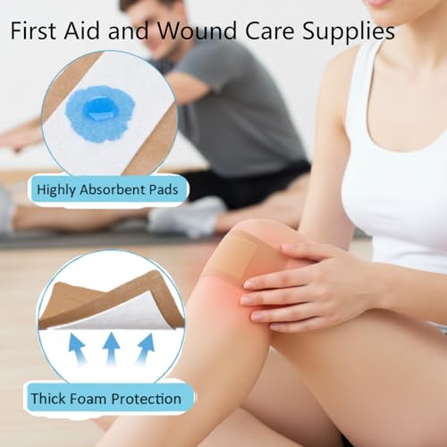 Extra Large Flexible Adhesive Bandages 5 x 3 Inches Rectangular - 24 Pack