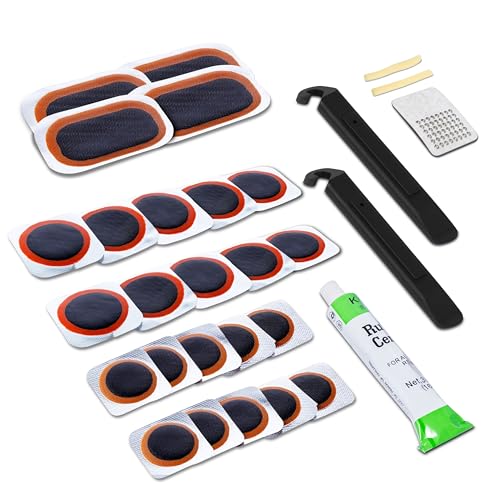 Bike Tire Repair Kit with Patches Levers Glue for MTB & Road Bikes