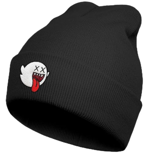 Funny Gothic Emo Beanie Hat - Black Knit Cap for Men and Women