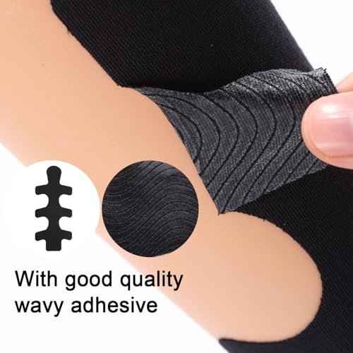 12pcs Precut Kinesiology Tape for Achilles Tendon, Waterproof & Breathable Athletic Heel Tape Enhance Elastic Sports Patch Strips Provides Stability Recovery for Achilles and Muscle Support