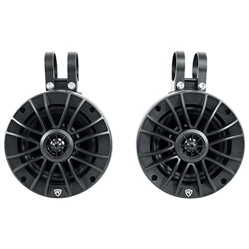 Rockville UT525B 5.25" Marine UTV/ATV Rollbar Wakeboard Tower Speakers, 280W Peak/70W RMS, IPX6 Waterproof, Swivel Mount, for Off-Road and Boat Use