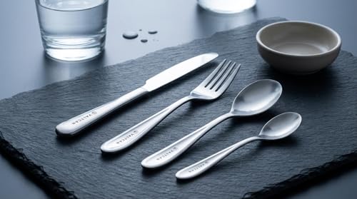 Titanium Flatware Set 4 Pieces Long Dinner Fork Spoon Knife Reusable