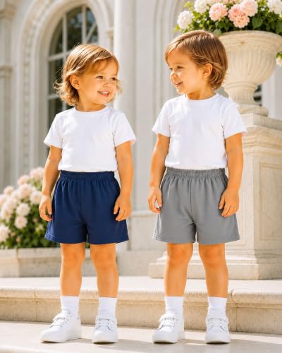 Toddler Girls Mesh Athletic Shorts 4T Kids Basketball Soccer Breathable Summer Active Wear - Black, Navy, Gray
