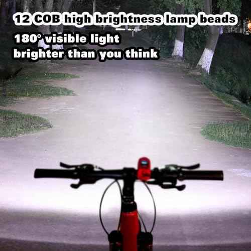 Electric Bike Horn Bike Light 2 in 1; 110 dB Bicycle Horn 5 Sound Modes with Rechargeable Battery Waterproof Bicycle Light with Horn for Kids Boys Adults Mountain Bike